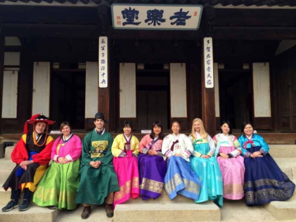 Student posing in South Korea